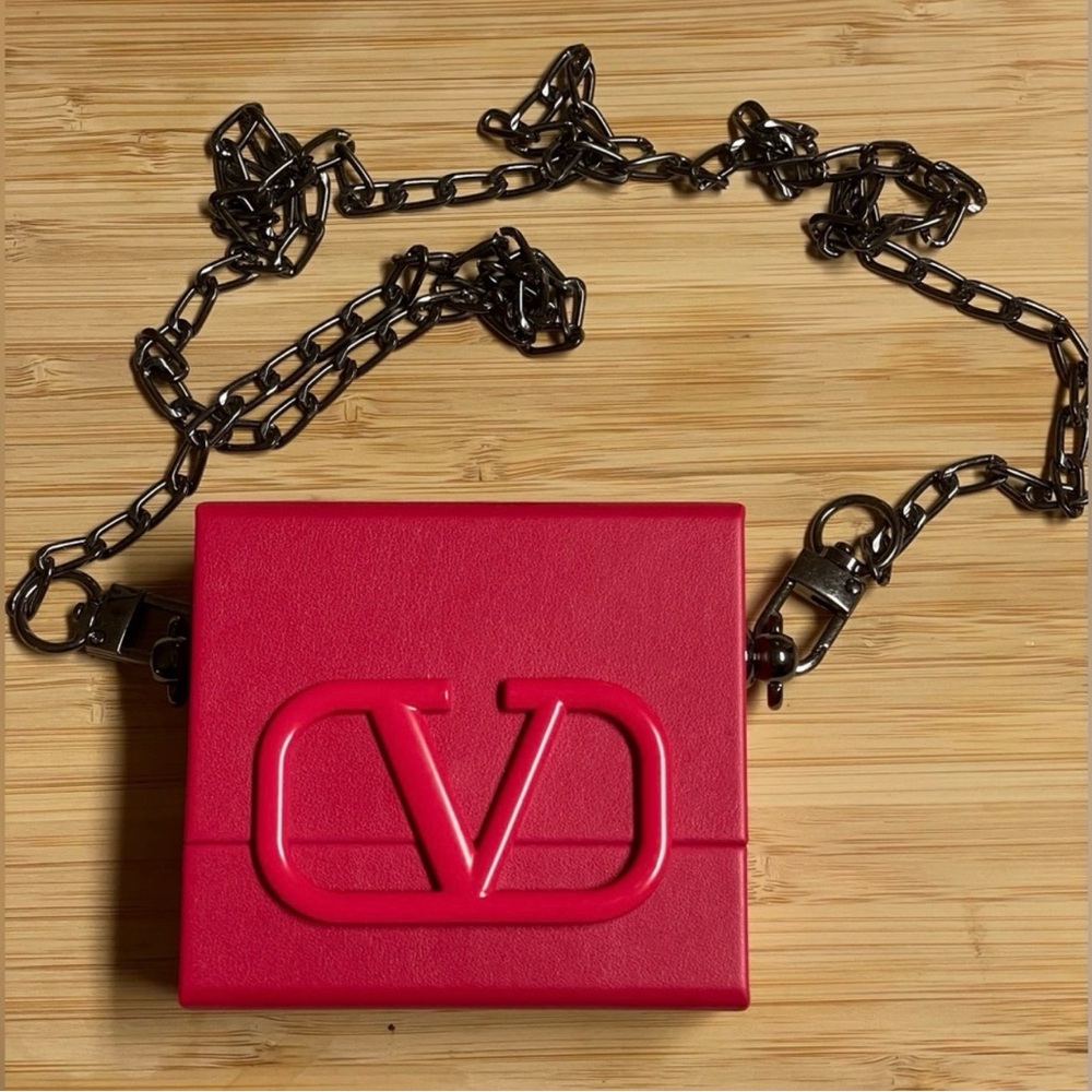 NIB Valentino Rosso Limited Edition Lipstick Set In Converted Crossbody Bag Pink